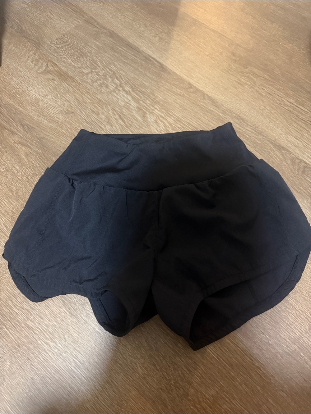 Women's Black High-Waist Athletic Running Shorts